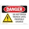 Signmission OSHA Sign, 7" Height, 10" Width, Rigid Plastic, Do Not Enter Trench Until Properly Shored, Landscape OS-DS-P-710-L-1137 - alternate 1